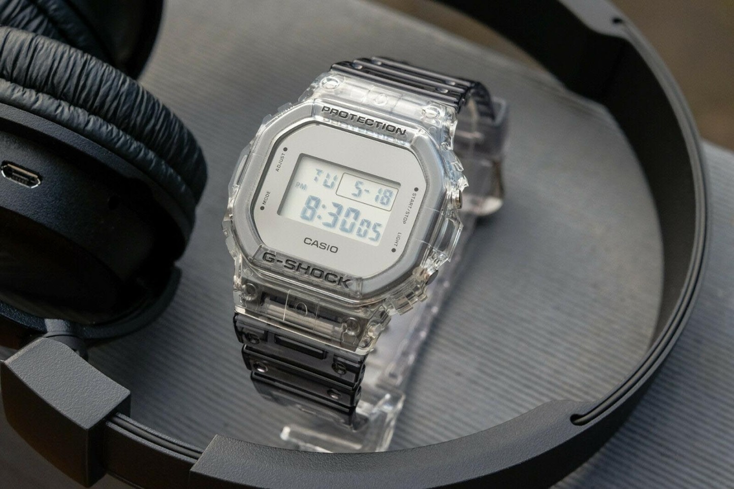 Casio G-Shock DW-5600SK-1 Digital Men Watch Clear Semi-transparent ozdigitalwatch.com.au
