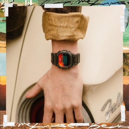 Casio G-Shock DW-5600TLS-8 Black & Orange LED Backlight Digital Men's Watch DW5600TLS-8