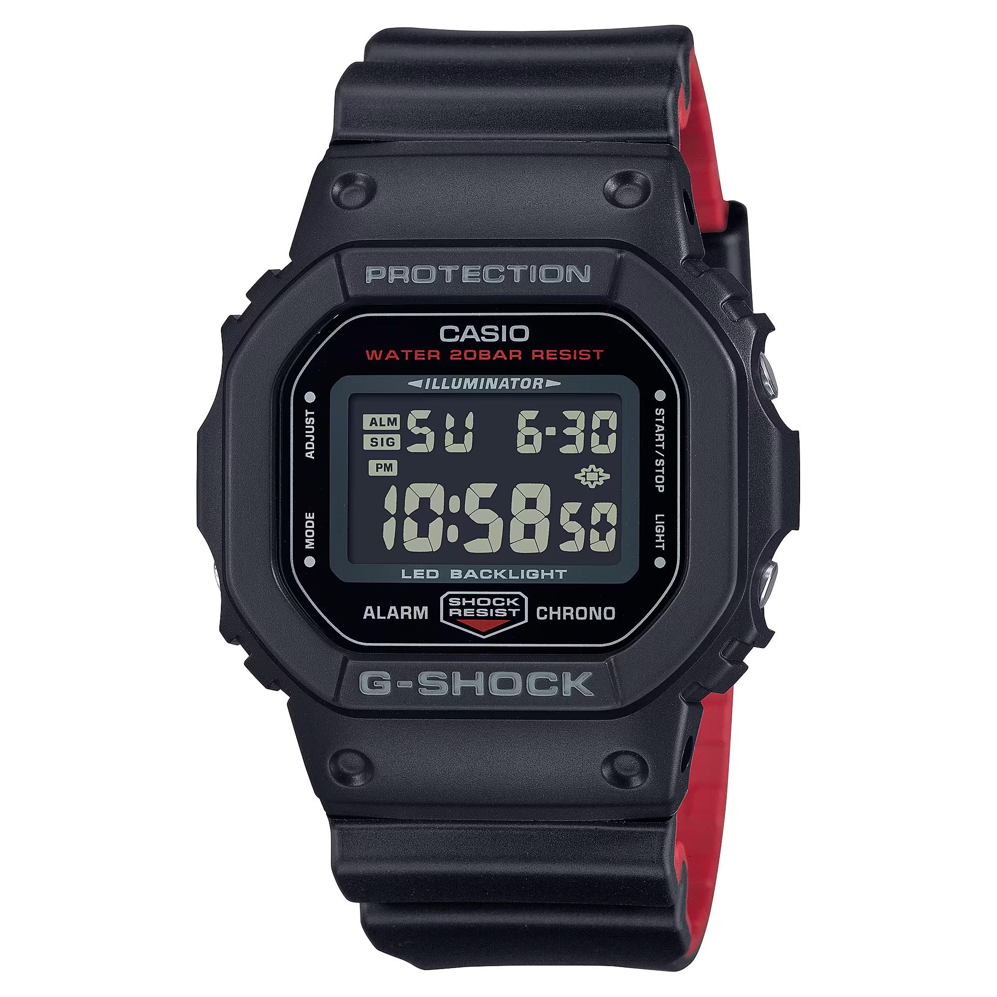 Casio G-Shock DW-5600UHR-1 Black & Red Digital Men's Watch DW5600UHR-1