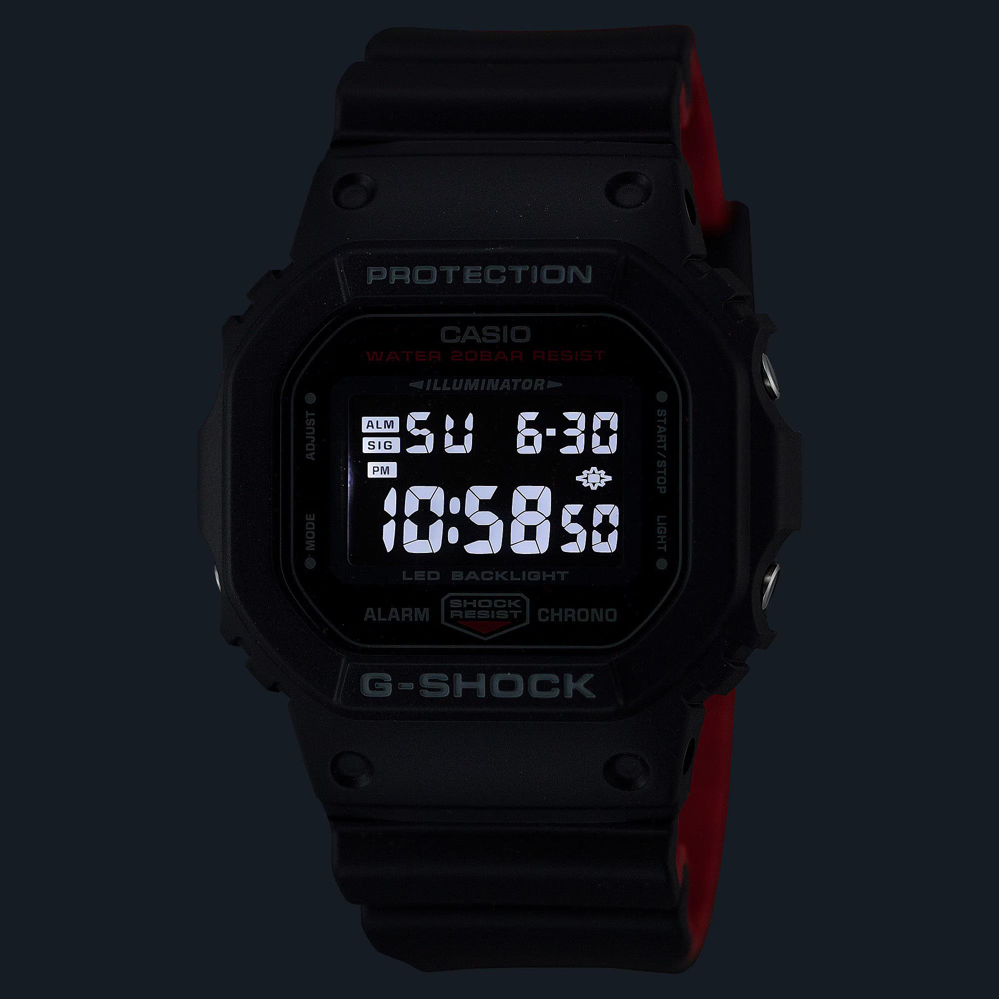 Casio G-Shock DW-5600UHR-1 Black & Red Digital Men's Watch DW5600UHR-1