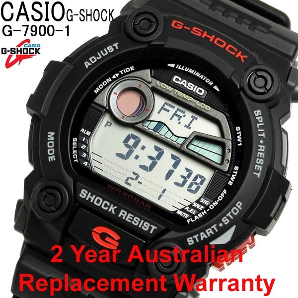 Casio G-Shock G-7900-1 Tide Graph Moon Data Digital Men Watch Black ozdigitalwatch.com.au
