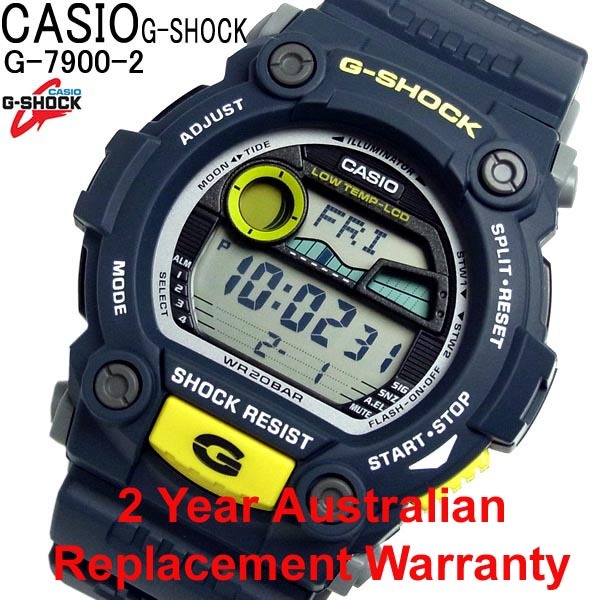 Casio G-Shock G-7900-2 Tide Graph Moon Data Digital Men Watch Blue ozDigitalWatch.com.au