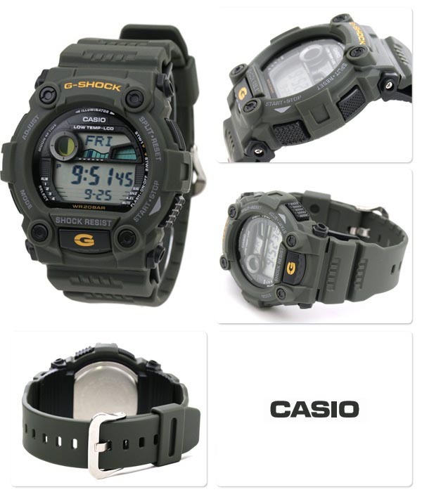 Casio G-Shock G-7900-3 Tide Graph Moon Data Digital Men Watch Green ozdigitalwatch.com.au