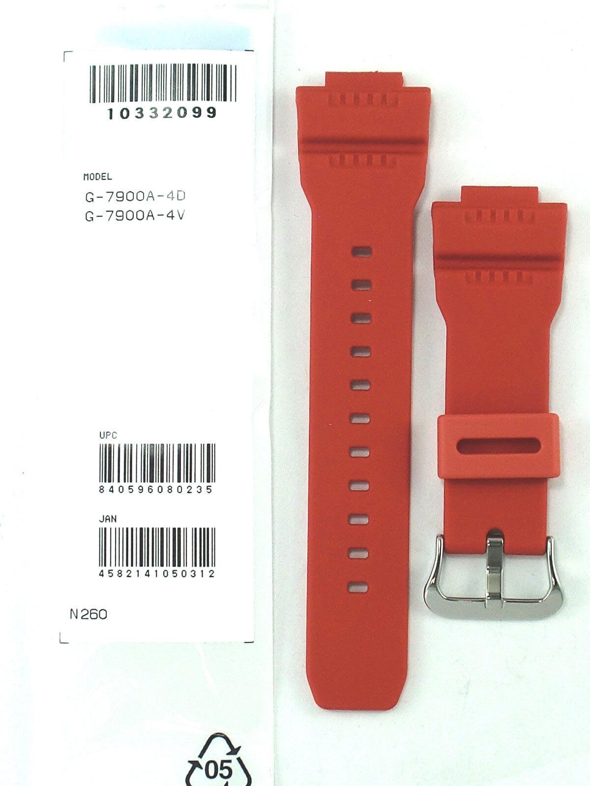 Casio G-Shock G-7900A / G-7900A-4 Genuine Replacement Band (Red) (Part No: 10332099) G7900A-4
