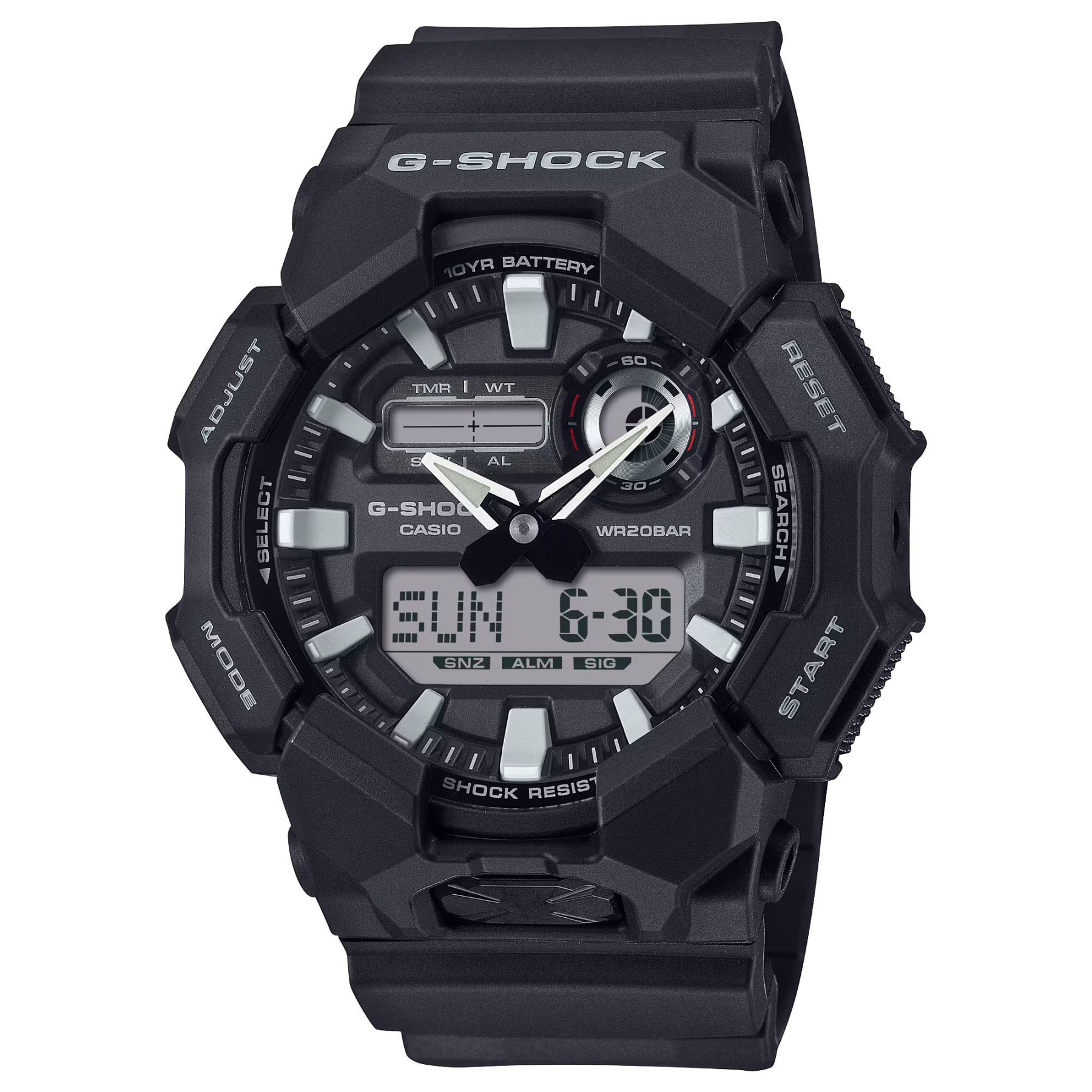 Casio G-Shock GA-010-1A Large Case 10-Year Battery Analog Digital Men's Watch (Black)