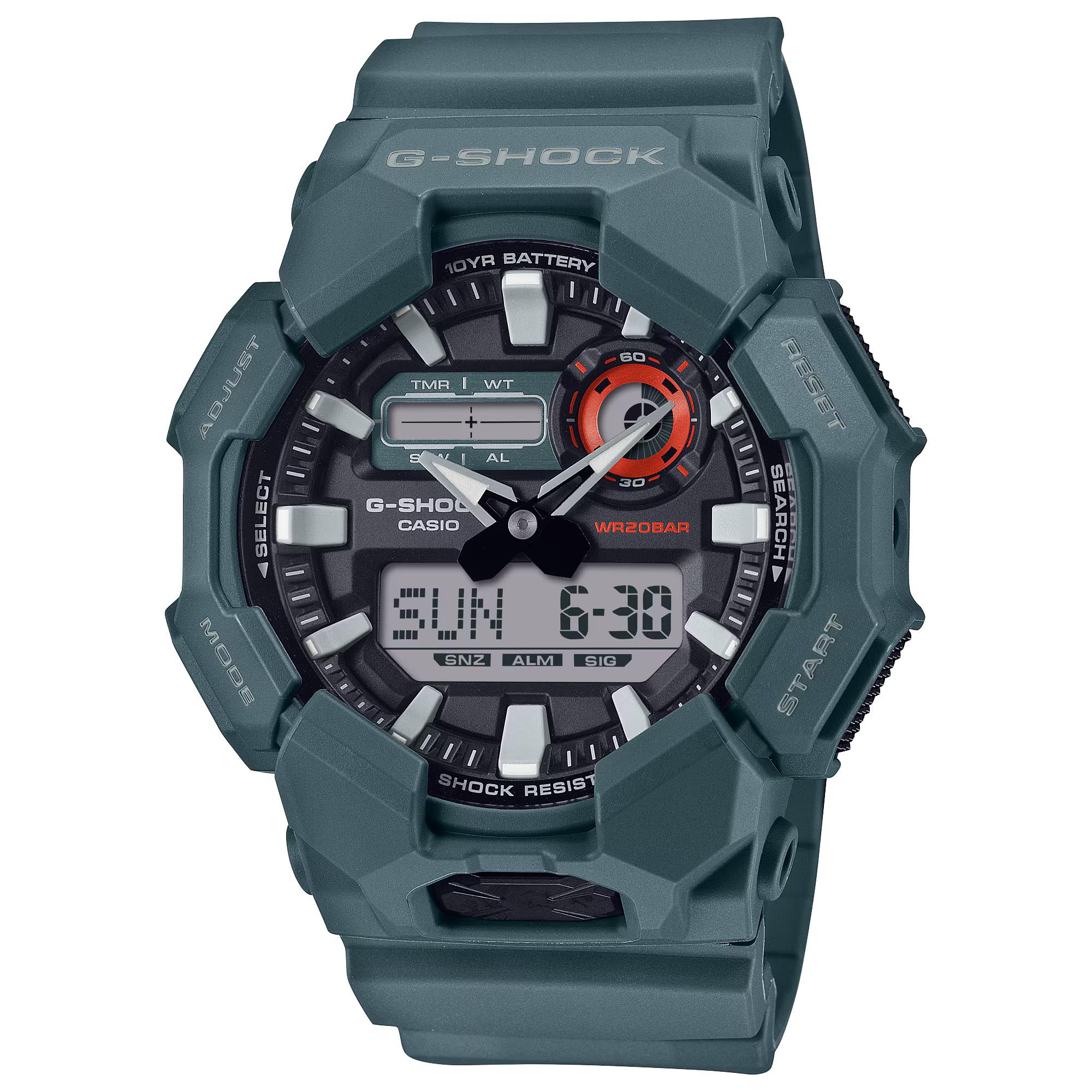Casio G-Shock GA-010-2A Large Case 10-Year Battery Analog Digital Men's Watch (Green)