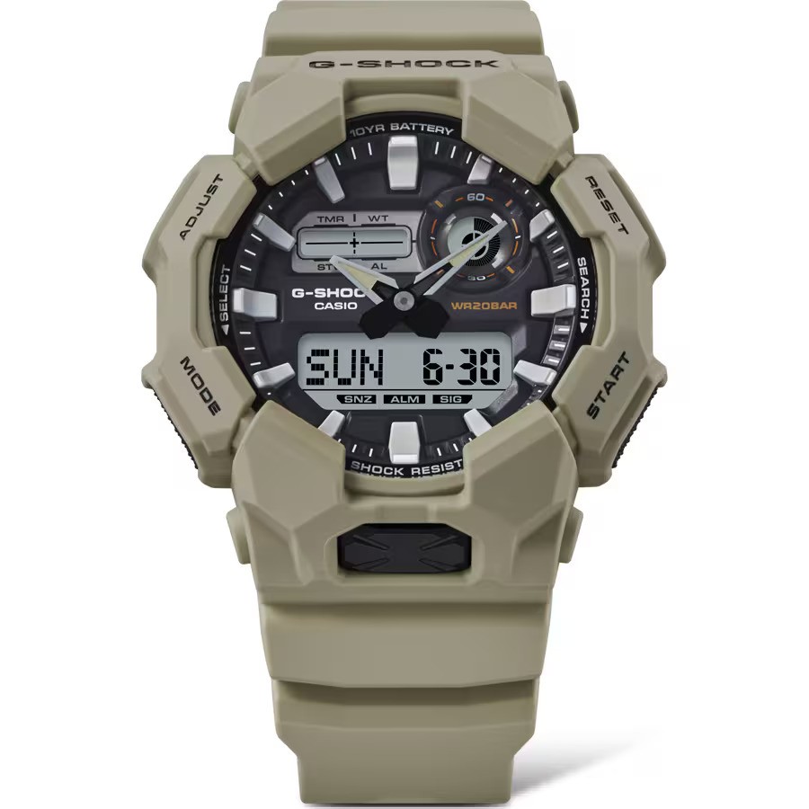 Casio G-Shock GA-010-5A Large Case 10-Year Battery Analog Digital Men's Watch (Beige)