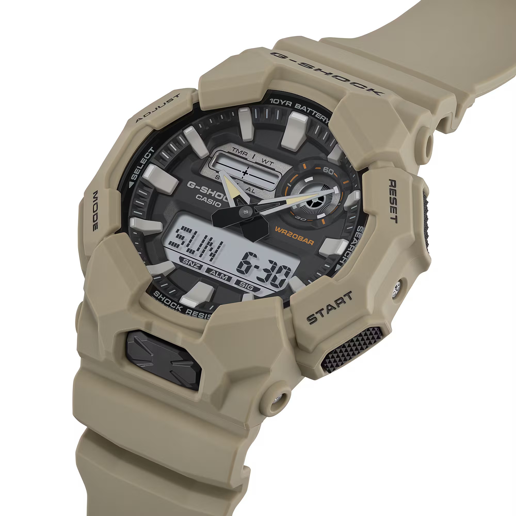 Casio G-Shock GA-010-5A Large Case 10-Year Battery Analog Digital Men's Watch (Beige)