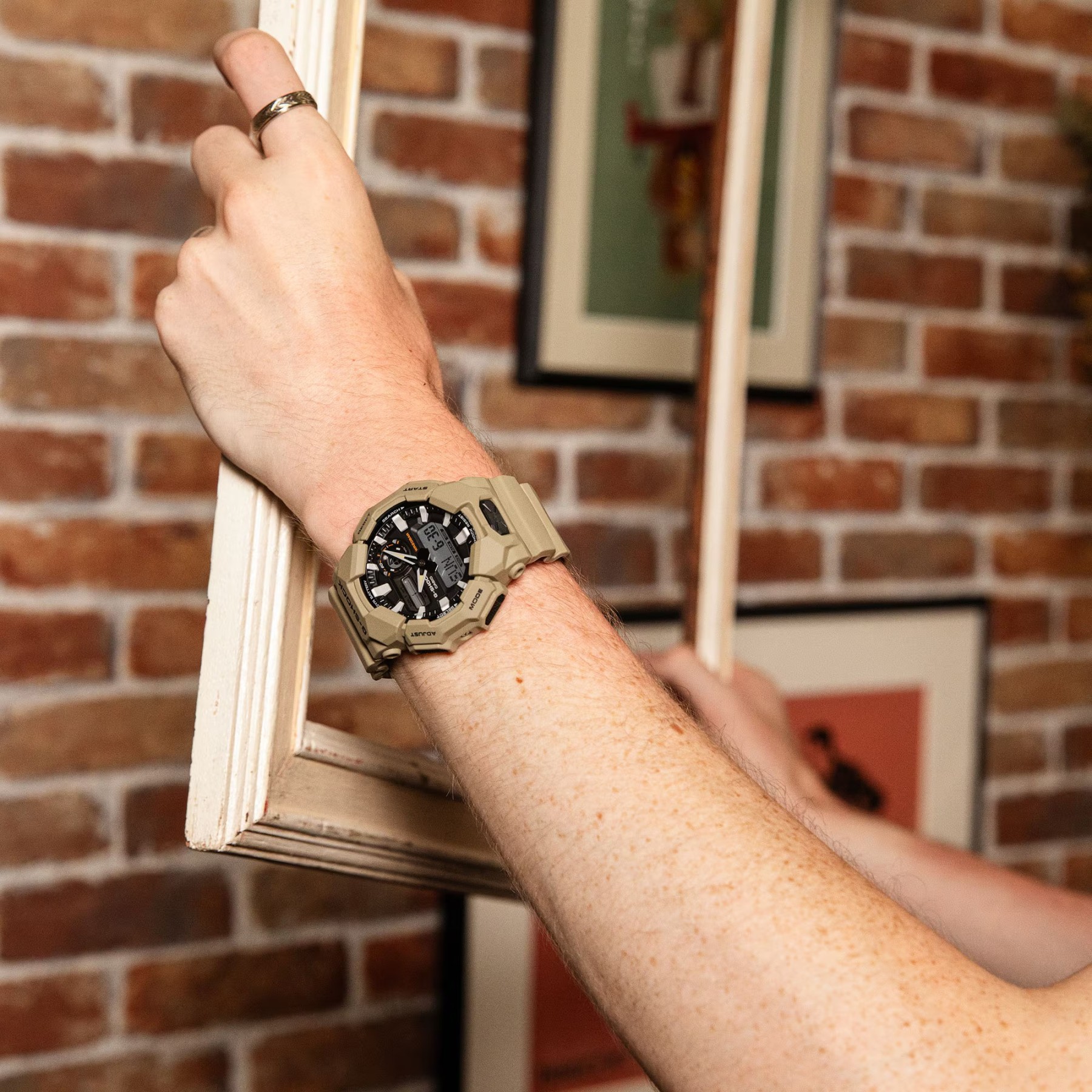 Casio G-Shock GA-010-5A Large Case 10-Year Battery Analog Digital Men's Watch (Beige)