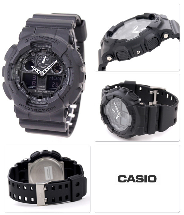 Casio G-Shock GA-100-1A1 Analog Digital Men Watch Black ozdigitalwatch.com.au