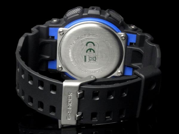 Casio G-Shock GA-100-1A2 Analog Digital Men Watch Black Blue ozdigitalwatch.com.au