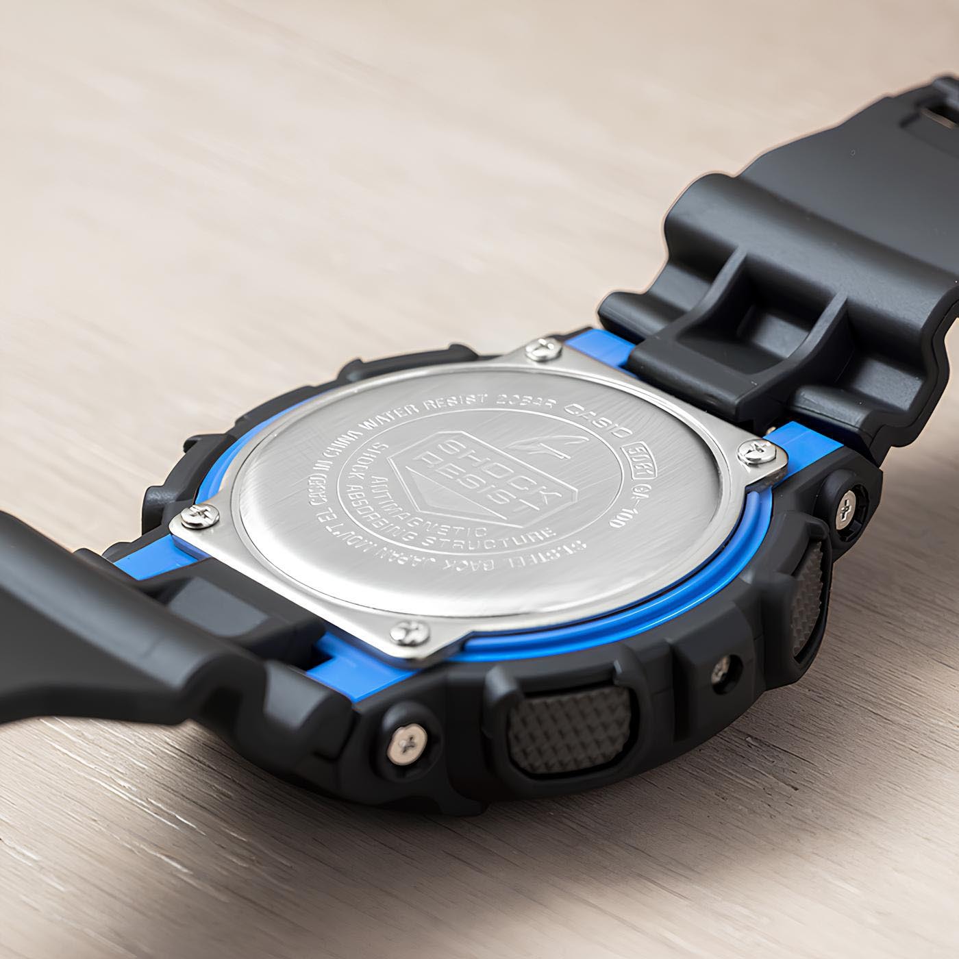 Casio G-Shock GA-100-1A2 Analog Digital Men Watch Black Blue ozdigitalwatch.com.au