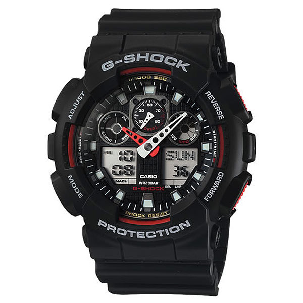 Casio G-Shock GA-100-1A4 Analog Digital Men's Watch (Black x Red) GA100-1A4