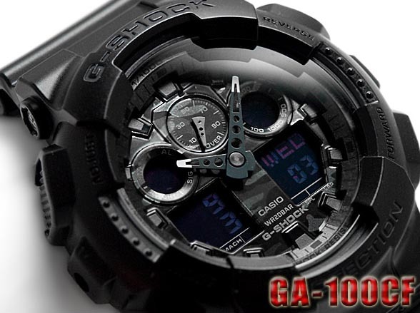 Casio G-Shock GA-100CF-1A Analog Digital Men Watch Camouflage Black ozdigitalwatch.com.au