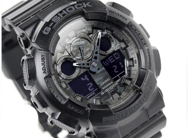Casio G-Shock GA-100CF-1A Analog Digital Men Watch Camouflage Black ozdigitalwatch.com.au