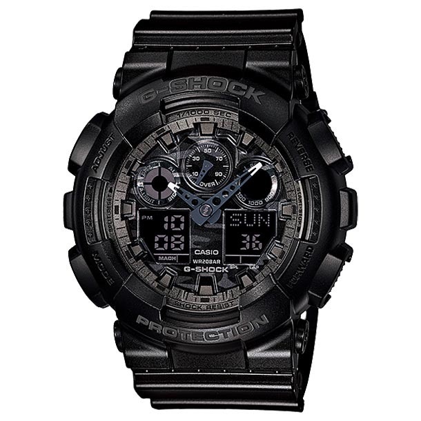 Casio G-Shock GA-100CF-1A Analog Digital Men Watch Camouflage Black ozdigitalwatch.com.au