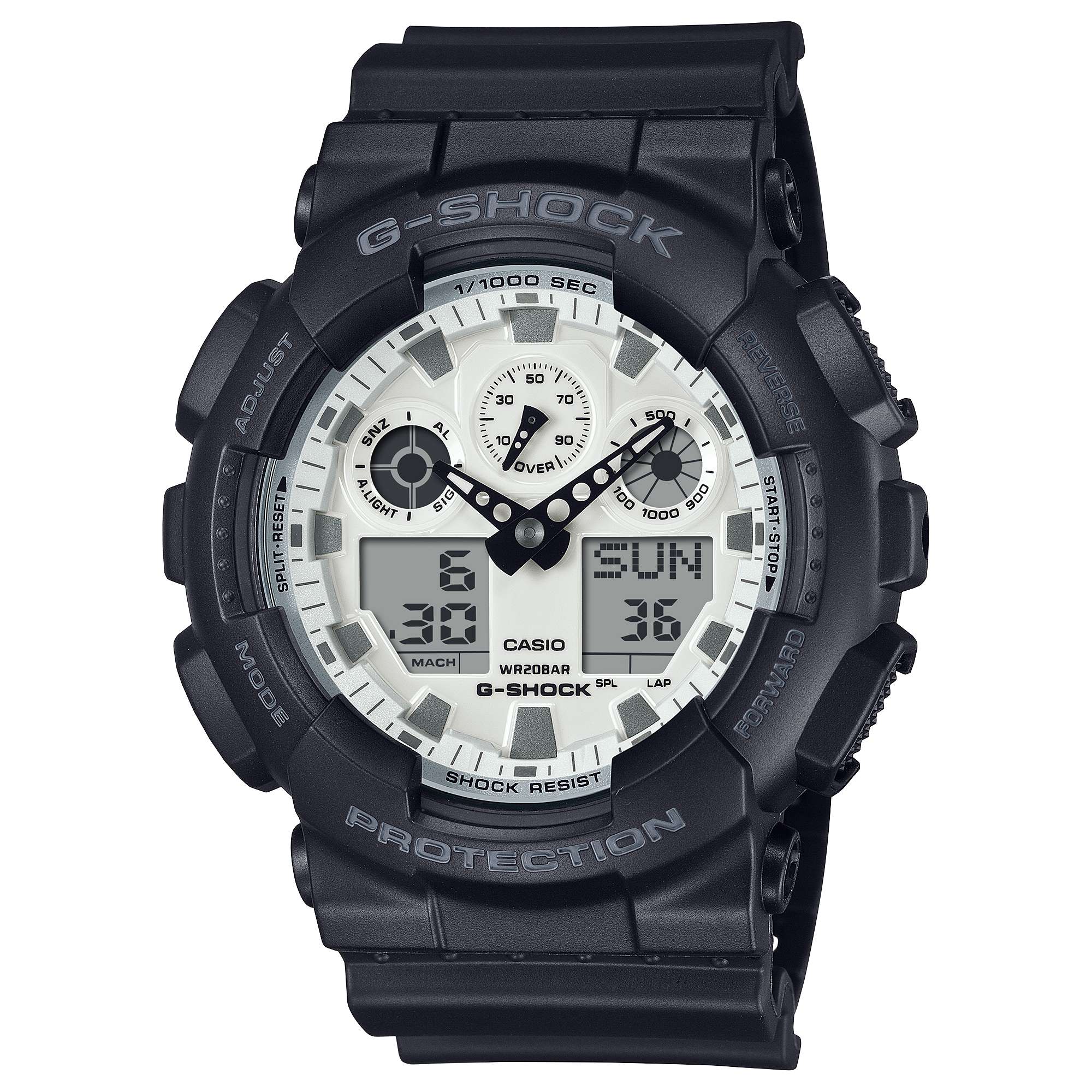 Casio G-Shock GA100WD-1A Analog Digital Men's Watch (Black & White) GA100WD-1A