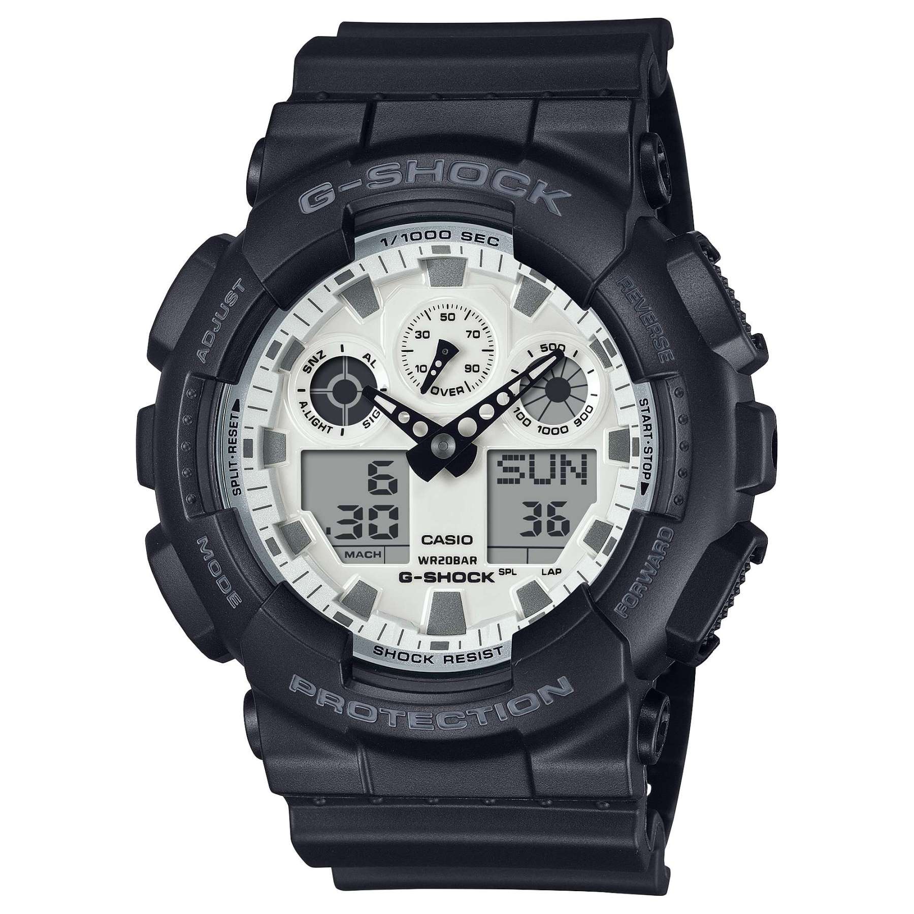 Casio G-Shock GA100WD-1A Analog Digital Men's Watch (Black & White) GA100WD-1A