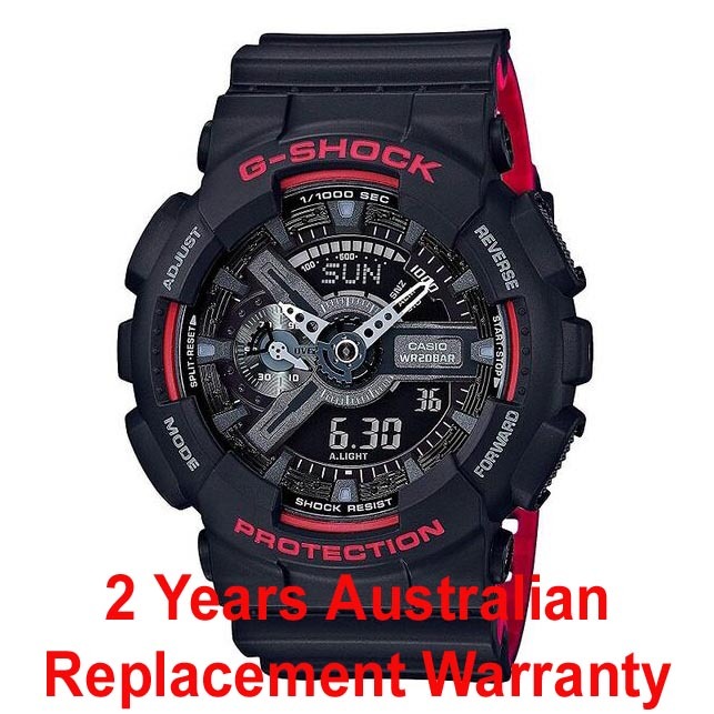 Casio G-Shock GA-110HR-1A Analog Digital Men Watch Black Red ozdigitalwatch.com.au