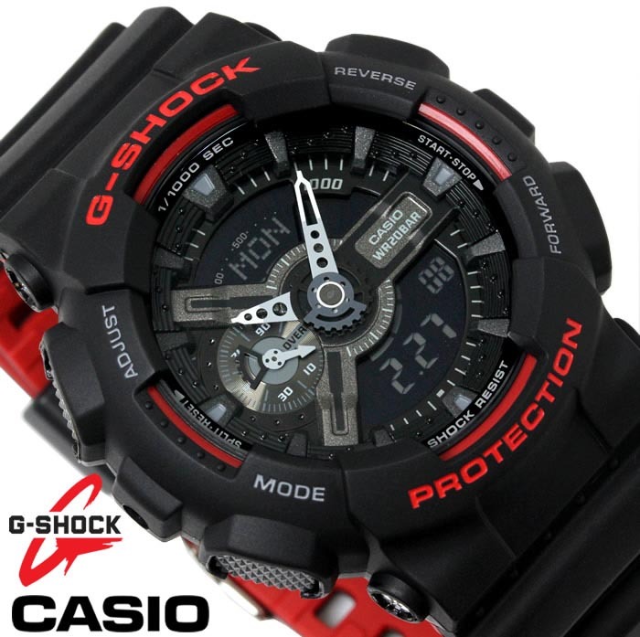 Casio G-Shock GA-110HR-1A Analog Digital Men Watch Black Red ozdigitalwatch.com.au