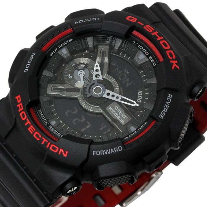 Casio G-Shock GA-110HR-1A Analog Digital Men Watch Black Red ozdigitalwatch.com.au
