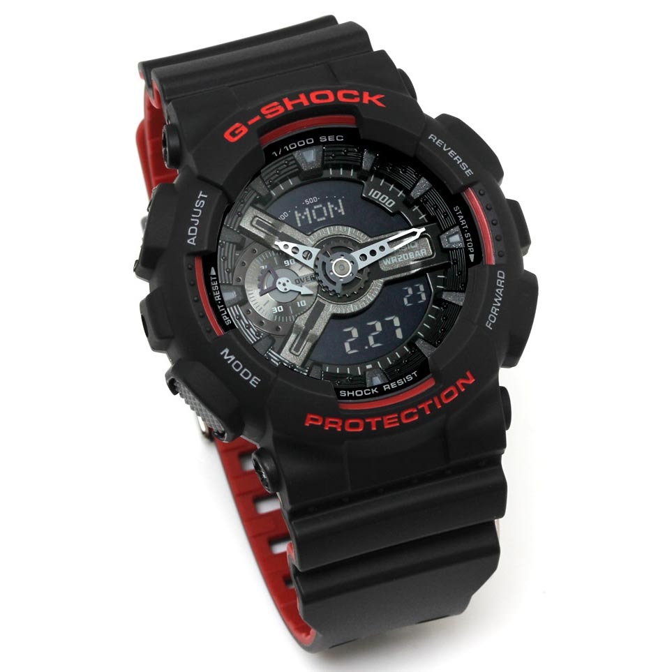 Casio G-Shock GA-110HR-1A Analog Digital Men Watch Black Red ozdigitalwatch.com.au