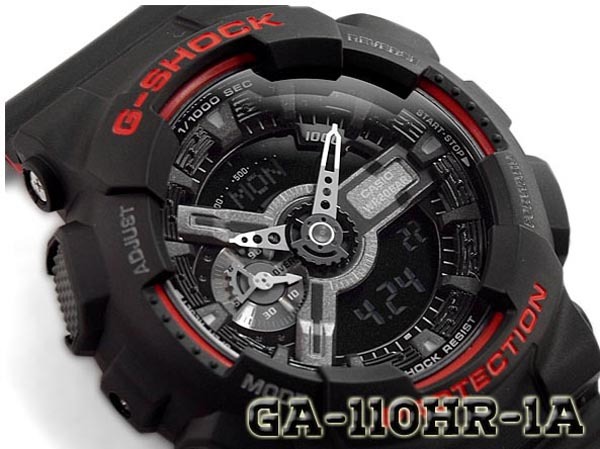 Casio G-Shock GA-110HR-1A Analog Digital Men Watch Black Red ozdigitalwatch.com.au