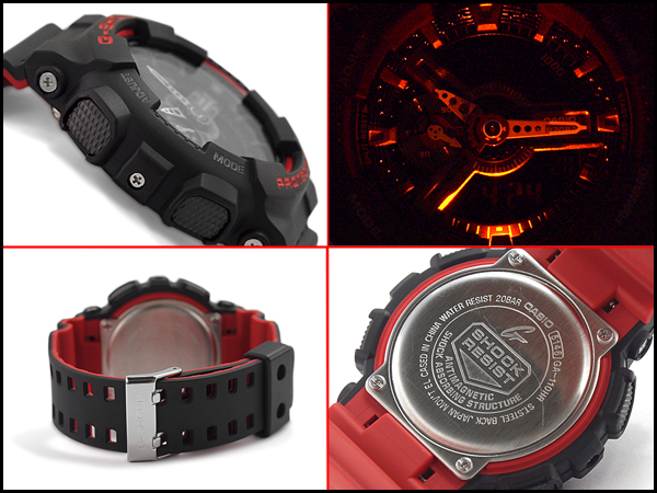 Casio G-Shock GA-110HR-1A Analog Digital Men Watch Black Red ozdigitalwatch.com.au