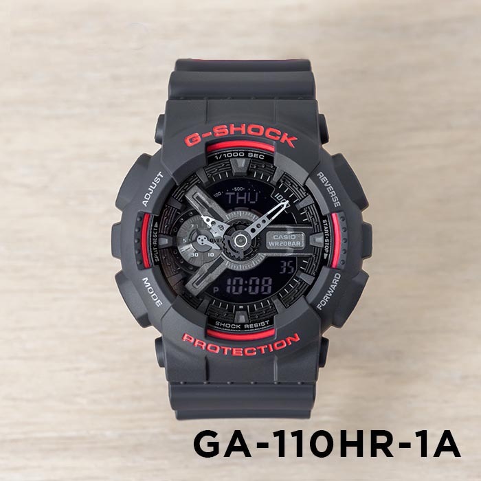 Casio G-Shock GA-110HR-1A Analog Digital Men Watch Black Red ozdigitalwatch.com.au