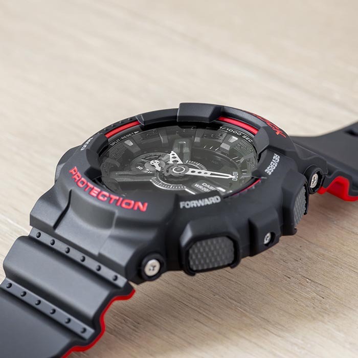 Casio G-Shock GA-110HR-1A Analog Digital Men Watch Black Red ozdigitalwatch.com.au