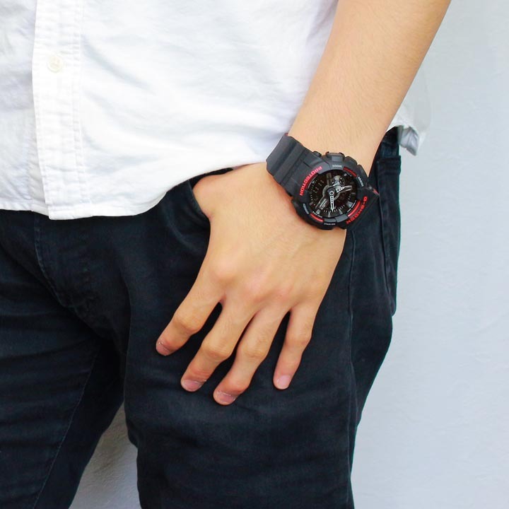 Casio G-Shock GA-110HR-1A Analog Digital Men Watch Black Red ozdigitalwatch.com.au