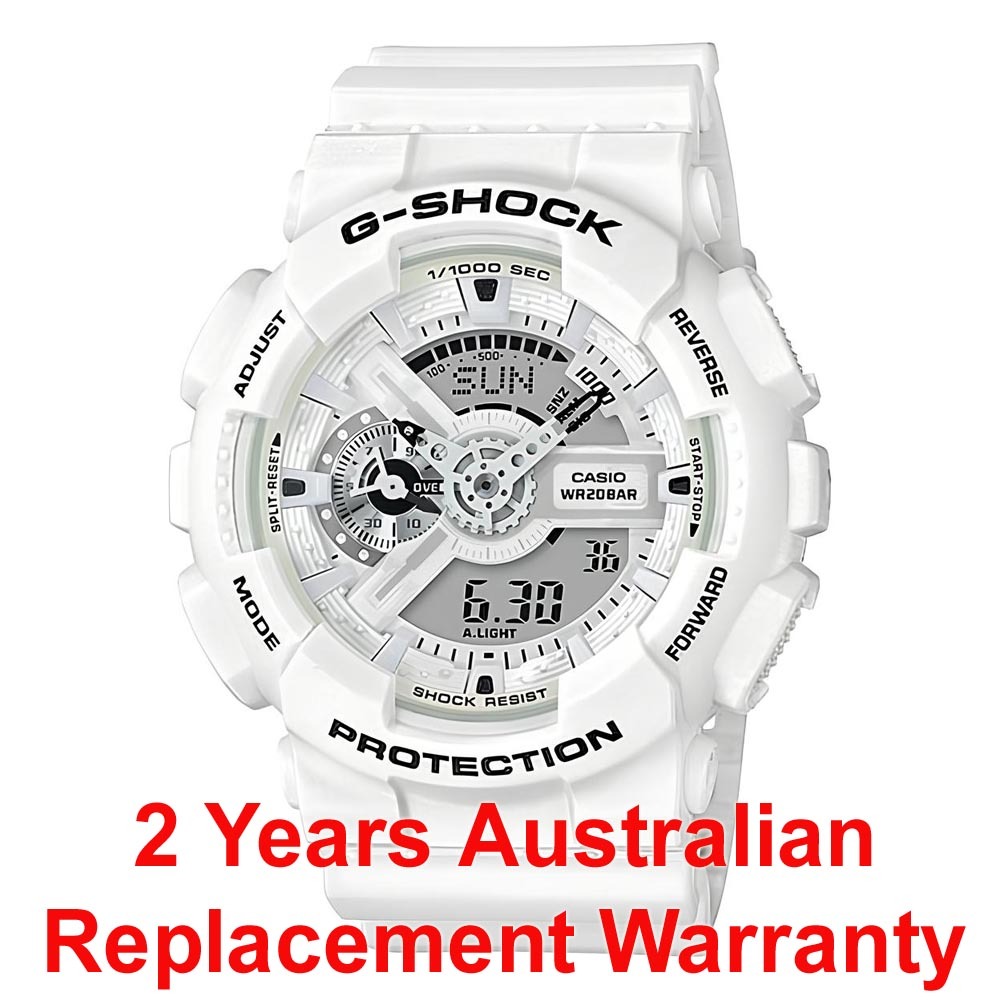 Casio G-Shock GA-110MW-7A Analog Digital Men Watch Marine White ozdigitalwatch.com.au