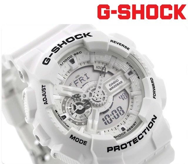 Casio G-Shock GA-110MW-7A Analog Digital Men Watch Marine White ozdigitalwatch.com.au