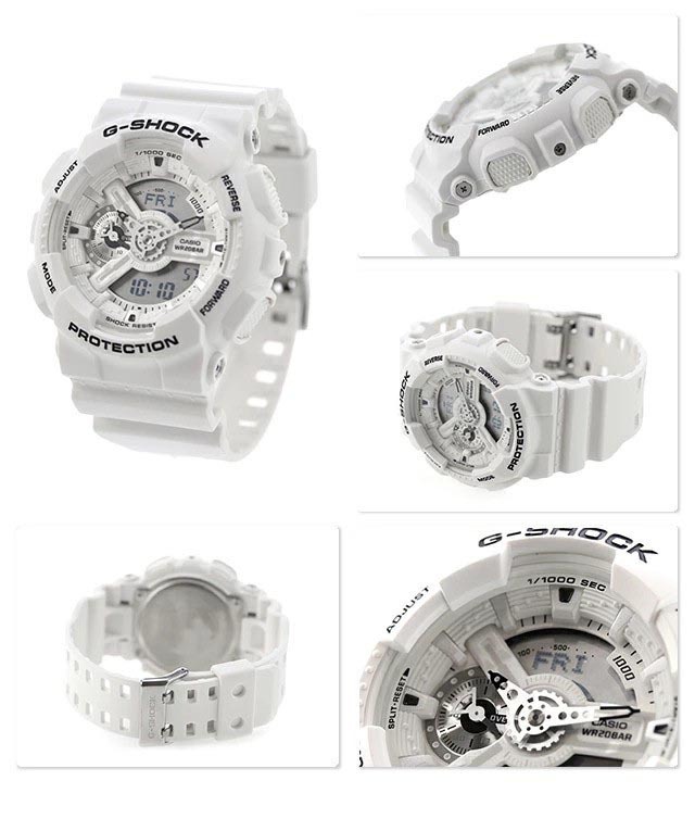 Casio G-Shock GA-110MW-7A Analog Digital Men Watch Marine White ozdigitalwatch.com.au