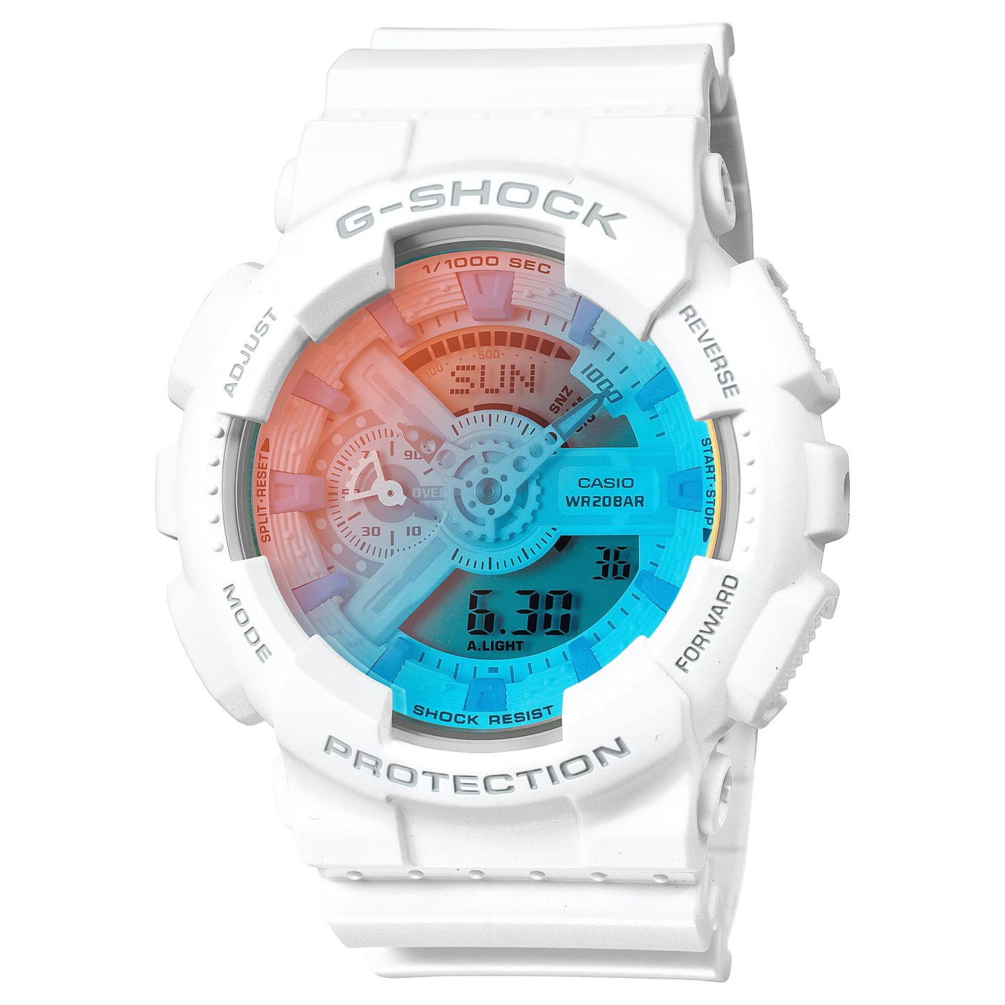 Casio G-Shock GA-110TL-7A Beach Inspired Analog Digital Men's Watch (White & Blue)