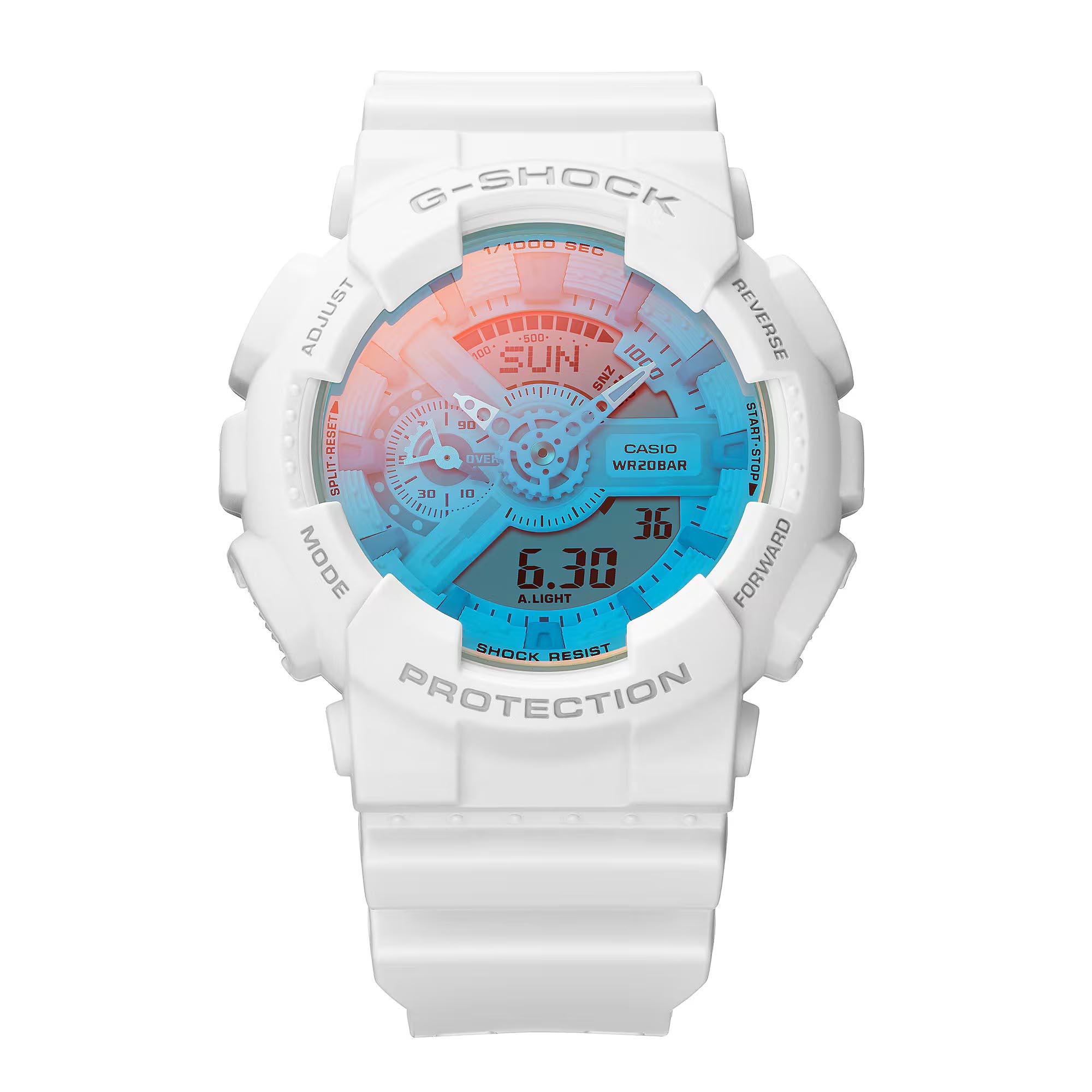 Casio G-Shock GA-110TL-7A Beach Inspired Analog Digital Men's Watch (White & Blue)