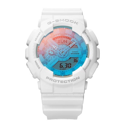 Casio G-Shock GA-110TL-7A Beach Inspired Analog Digital Men's Watch (White & Blue)