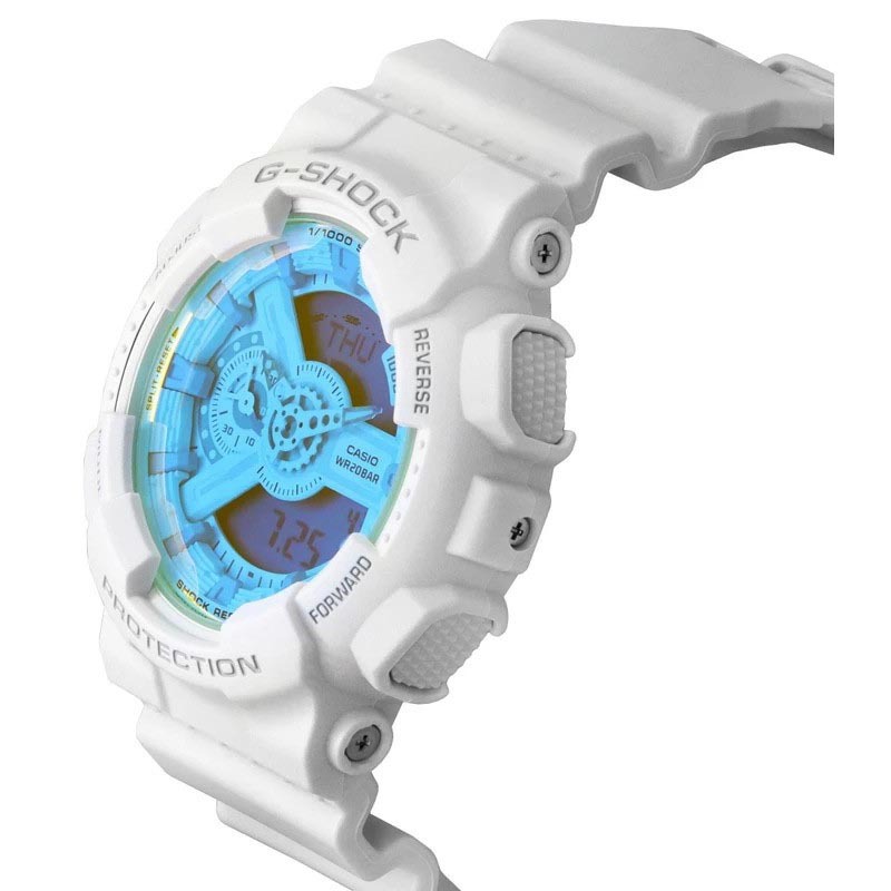 Casio G-Shock GA-110TL-7A Beach Inspired Analog Digital Men's Watch (White & Blue)