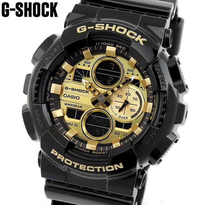 Casio G-Shock GA-140GB-1A1 Analog Digital Men Watch Black Gold ozdigitalwatch.com.au