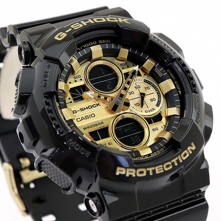 Casio G-Shock GA-140GB-1A1 Analog Digital Men Watch Black Gold ozdigitalwatch.com.au