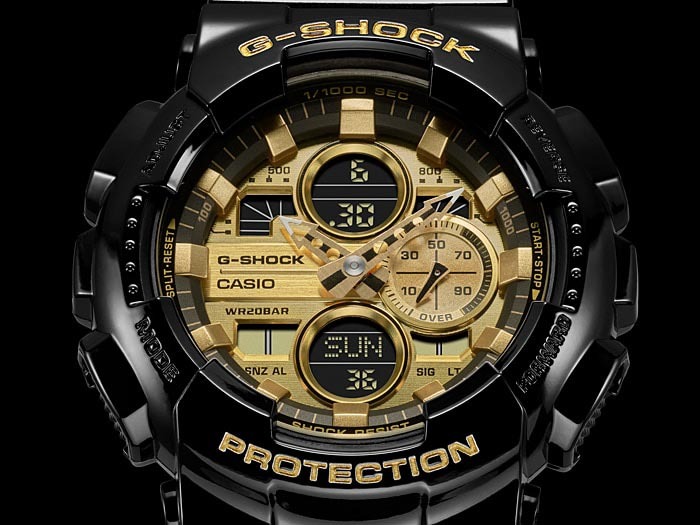 Casio G-Shock GA-140GB-1A1 Analog Digital Men Watch Black Gold ozdigitalwatch.com.au