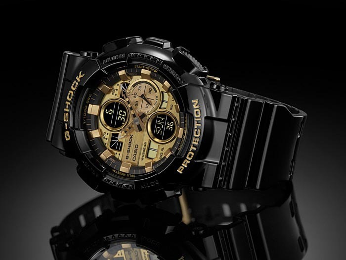 Casio G-Shock GA-140GB-1A1 Analog Digital Men Watch Black Gold ozdigitalwatch.com.au