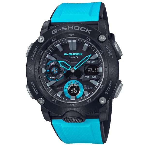 Casio G-Shock Carbon GA-2000-1A2 Analog Digital Men's Watch (Blue x Black) GA2000-1A2