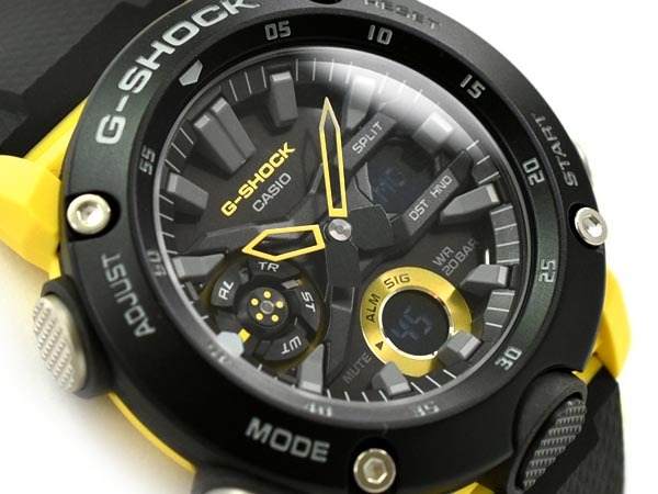 Casio G-Shock GA-2000-1A9 Analog Digital Men Watch Black Yellow ozdigitalwatch.com.au