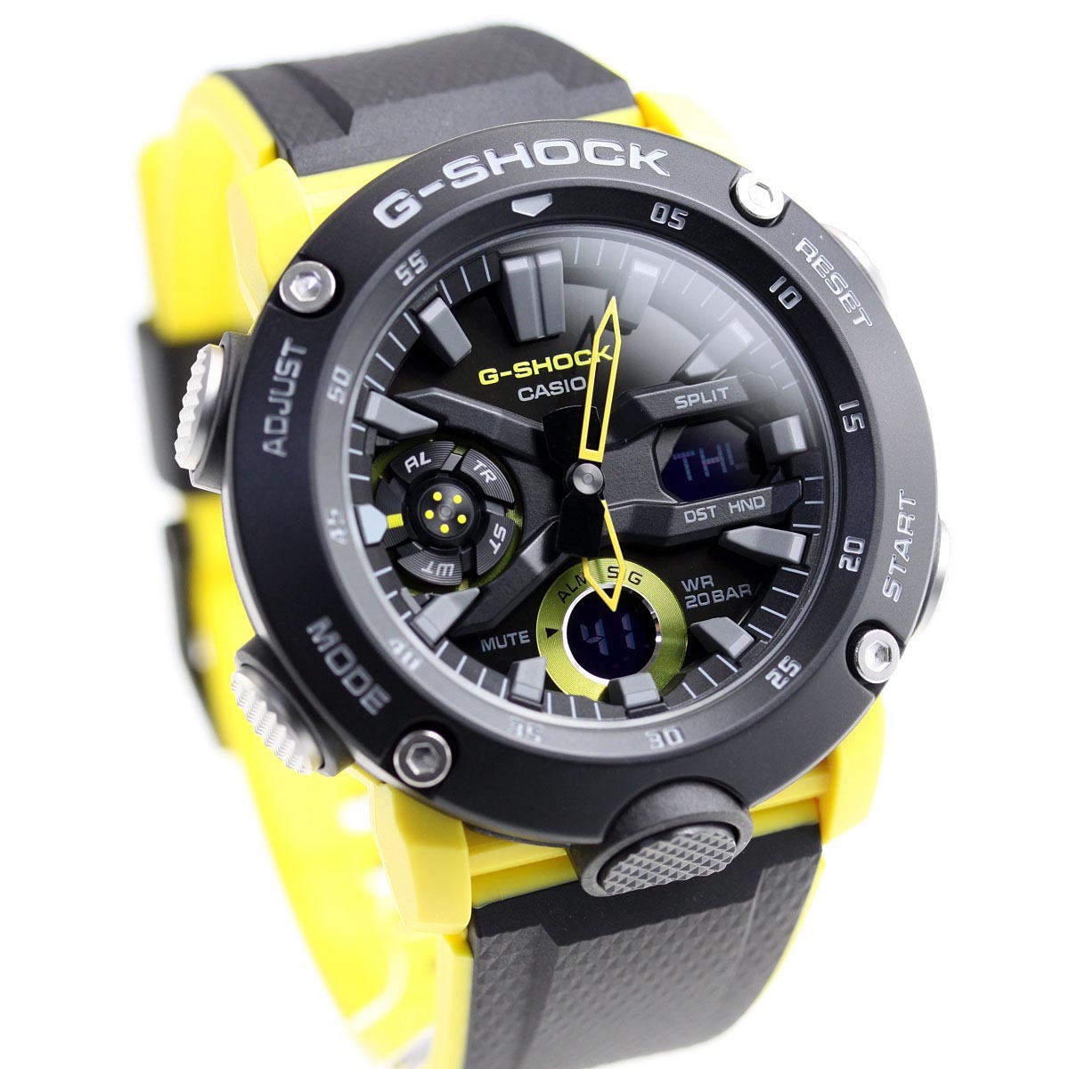 Casio G-Shock GA-2000-1A9 Analog Digital Men Watch Black Yellow ozdigitalwatch.com.au