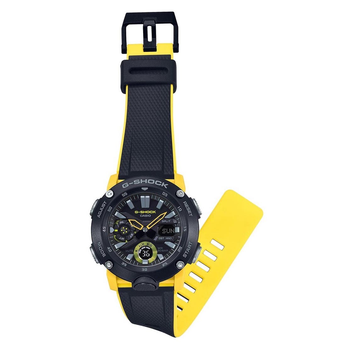Casio G-Shock GA-2000-1A9 Analog Digital Men Watch Black Yellow ozdigitalwatch.com.au