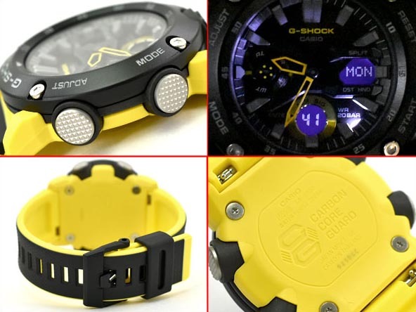 Casio G-Shock GA-2000-1A9 Analog Digital Men Watch Black Yellow ozdigitalwatch.com.au
