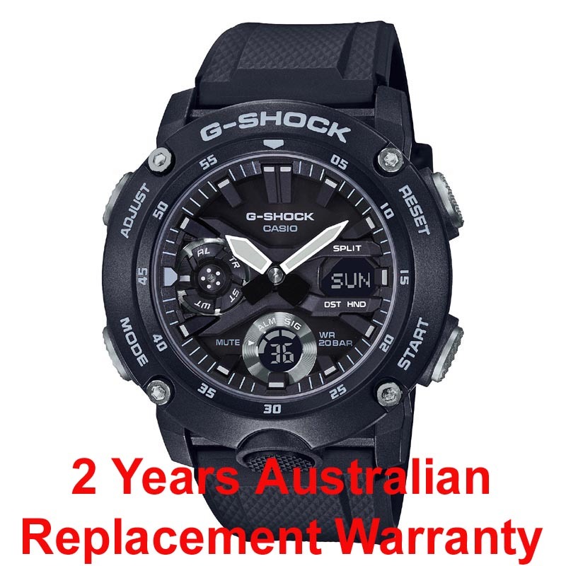 Casio G-Shock Carbon GA-2000S-1A Analog Digital Men Watch Black ozdigitalwatch.com.au