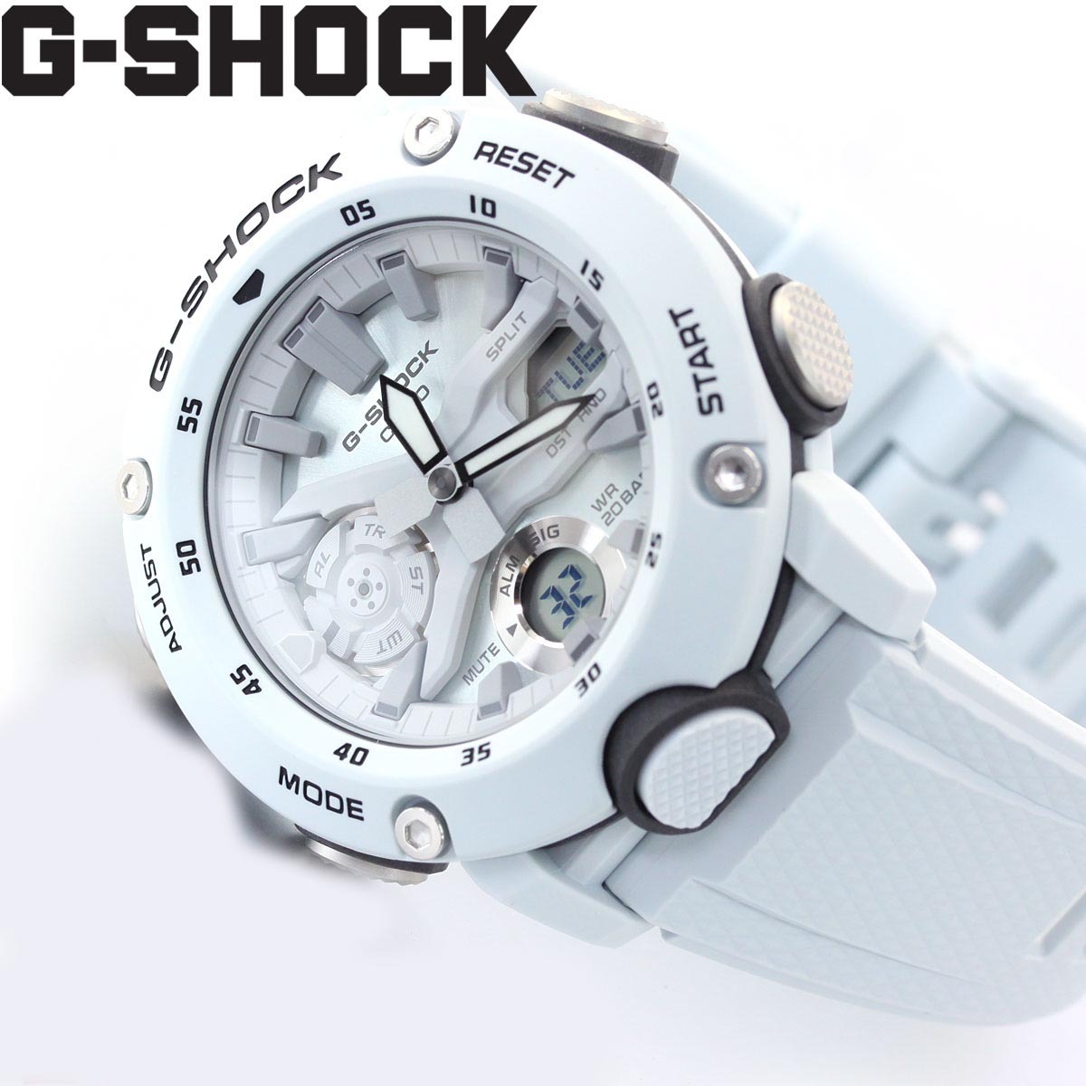 Casio G-Shock GA-2000S-7A Carbon Core Guard Analog Digital Men Watch (Light Grey) GA2000S-7A