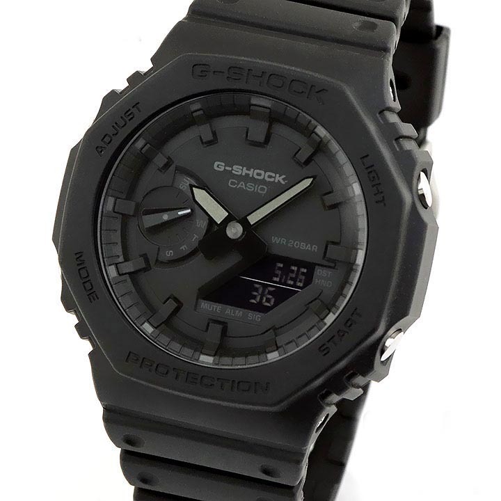 Casio G-Shock GA-2100-1A1 CasiOak Analog Digital Watch Black Octagon Bezel ozdigitalwatch.com.au